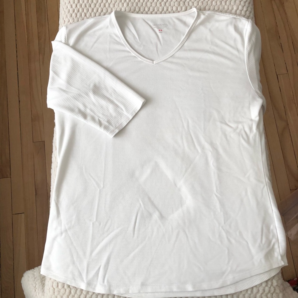 Segments xxl white 3/4 sleeve shirt
